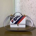 FENDI Kan I Leather Shoulder Bag 8BT283B white Tl13151mm78