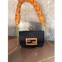 Fendi mini BAGUETTE cotton bag F6550 black Tl12796Gp37