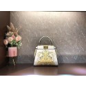 Fendi mini Peekaboo printed silk bag bag F1952 Beige Tl12506DO87