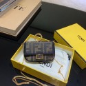 FENDI NANO BAGUETTE CHARM Nappa lcanvas Bag 7AR844 Brown Tl12866kC27