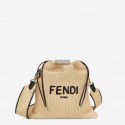 FENDI PACK SMALL POUCH Braided straw Large-bag F1529 brown Tl12842uk46