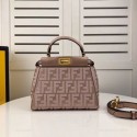 FENDI PEEKABOO ICONIC leather bag F0335 pink Tl13041qM91