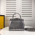 FENDI PEEKABOO ICONIC leather bag F0335 Silver Tl13038Rk60