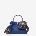 Fendi Peekaboo ISeeU Small leather bag F8636 blue Tl12647wn15