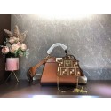 Fendi Peekaboo ISeeU Small leather bag F8636 brown Tl12648vN22