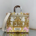 Fendi Tote Fabric Graffiti Print Shopping Bag 23651 White&Pink&Gold Tl12565Jz48