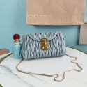 First-class Quality miu miu Matelasse Nappa Leather mini Shoulder Bag 5BD196 light blue Tl18552VJ28