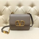 High Imitation VALENTINO VLOCK Origianl leather shoulder bag 0905 grey Tl19452bg96