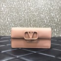 High Quality Imitation VALENTINO GARAVANI Stud Sign Grained Calfskin Shoulder Bag 0093 pink Tl19311wn47