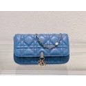 High Quality LADY DIOR PHONE POUCH Cannage Lambskin S0977O Cloud Blue Tl8117BH97