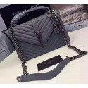 Hot YSL Small Classic Monogramme Flap Bag Cannage Pattern YSL4460 Grey Tl15319io40