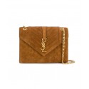 Imitation AAA YSL ENVELOPPE MEDIUM BAG IN MIX MATELASSE GRAIN DE POUDRE EMBOSSED IN SUEDE Y487206 brown Tl14773kf15