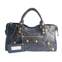 Imitation Balenciaga Lampskin Handbag 084328B Navy blue Tl16196sJ18