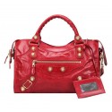 Imitation Balenciaga Medium Classic Giant Gold Part Time Bag 085332B Red Tl16125SU34