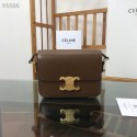 Imitation Celine TEEN TRIOMPHE BAG IN SHINY CALFSKIN MINERAL 188423 Khaki Tl4782Oz49