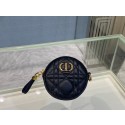 Imitation DETACHABLE DIOR CARO ROUND COIN PURSE S5035U Black Tl9276VO34