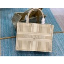 Imitation DIOR BOOK TOTE Beige Stripes Embroidery M1287Z Tl8754ye39