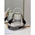 Imitation Dior Bubble Maple Leaf Embossing Calfskin Bucket Bag C9300 white Tl8349Fo38