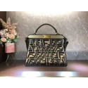 Imitation FENDI PEEKABOO ICONIC ESSENTIALLY leather bag F1516 Khaki Tl12911sJ18