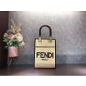 Imitation FENDI SUNSHINE SHOPPER Braided straw medium-bag F1620 apricot Tl12840SU34