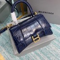 Imitation High Quality Balenciaga Hourglass XS Top Handle Bag 28331S dark blue Tl15913HH94