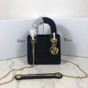 Imitation MINI LADY DIOR TOTE BAG IN EMBROIDERED CANVAS C4531 black Tl9119ye39