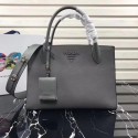 Imitation Prada Bibliotheque Handbag in Calf Leather 1BA155 Grey Tl6598Xr29