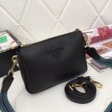 Imitation Prada leather shoulder bag 66136 black Tl6420Nj42