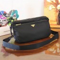 Imitation Prada Nylon Shoulder Bag BT0742 Black Tl6593Tm92