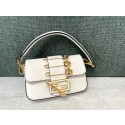 Imitation Top Fendi Brooch mini baguette Fendace leather bag 8BS066A white Tl12612tr16