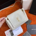 Imitation YSL MONOGRAM MINI NOLITA IN LAME LEATHER 672738 BLANC VINTAGE Tl14554Fo38