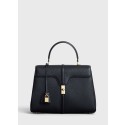 Knockoff CELINE MEDIUM 16 BAG IN SATINATED CALFSKIN 187373 BLACK Tl4980Bt18