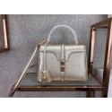 Knockoff CELINE SMALL 16 BAG IN LAMINATED GRAINED CALFSKIN 188003 GOLD Tl4946Ez66