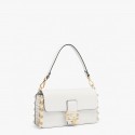 Knockoff Fendi Baguette brooch Fendace white leather bag 8BR801 Tl12600Lg61