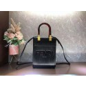 Knockoff FENDI SUNSHINE SHOPPER leather mini-bag F1620 black Tl12836tU76