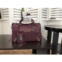 Knockoff High Quality Balenciaga Giant City Gold Studs Handbag B084334 Wine Tl16047Lg12