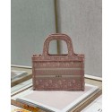 Knockoff High Quality DIOR BOOK mini TOTE Embroidery C1783-2 pink Tl8401FA65