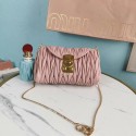 Knockoff miu miu Matelasse Nappa Leather mini Shoulder Bag 5BD196 pink Tl18554vf92