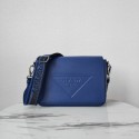 Knockoff Prada Leather bag with shoulder strap 2BV031 blue Tl5779vf92