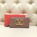 Knockoff VALENTINO Origianl leather Zipped Wallet VG0088 pink Tl19771tU76