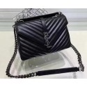 Knockoff YSL Classic Monogramme Flap Bag Calfskin Leather Y22369 Black Tl15214tp21