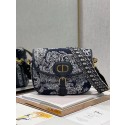 Large DIOR BOBBY BAG Warm Taupe Box Oblique Embroidery C9267 dark blue Tl8490fw56