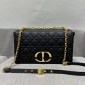 LARGE DIOR CARO BAG Black Soft Cannage Calfskin M9243U Tl8796Cw85