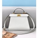 Luxury Fendi Peekaboo ISeeU MEDIUM leather bag 80011A white Tl12606Px24