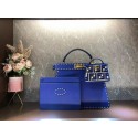 Luxury Fendi Peekaboo ISeeU MEDIUM leather bag F8637 blue Tl12634kp43