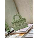 Luxury Replica MINI DIOR BOOK TOTE Embroidery S5475Z green Tl8700vv50