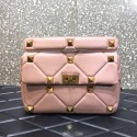 Luxury VALENTINO GARAVANI Roman Stud Large Napa sheepskin leather 1189L pink Tl19323bE46