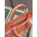 MEDIUM DIOR BOOK TOTE Fluorescent Orange Toile de Jouy Transparent Canvas M1296ZRVJ Tl8169Zf62