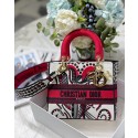 MEDIUM LADY D-LITE BAG M8002 Red Multicolor Dior Arabesque Embroidery Tl8322dw37