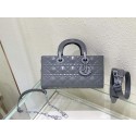 MEDIUM LADY DIOR BAG Cannage Lambskin C2811 gray Tl8293Rk60